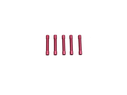 Lightweight Aluminum hexagonal spacer M3 35mm - Red (5 units)
