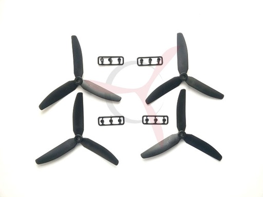Helices tripala multicoptero ABS  5x3 CW/CCW negras (2 parejas)