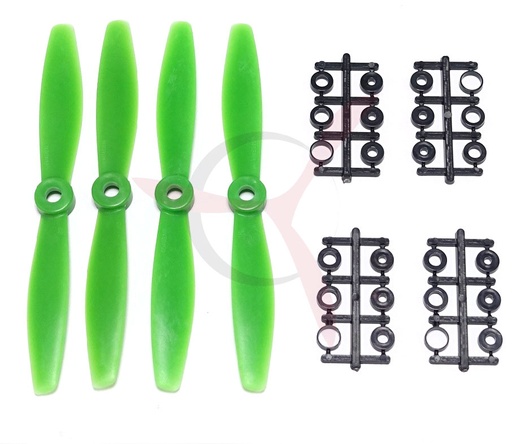 Hélices nylon fibra Bullnose 6x40 CW/CCW verdes (2 parejas)